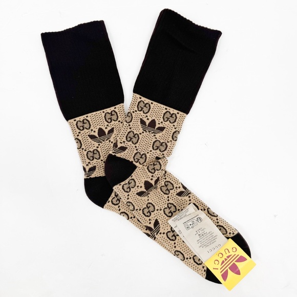 Gucci X Adidas GG Monogram Trefoil Socks 🔥🔥👀👀👀 - Picture 2 of 10